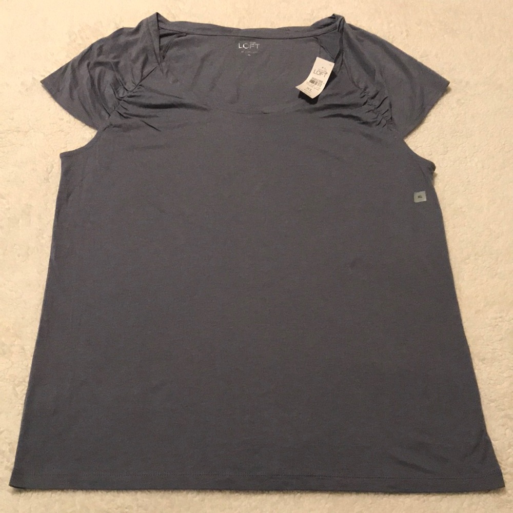 NWT Ann Taylor Loft blue/gray shirt sleeved shirt Size XL